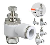 Valvola di controllo dell'aria pneumatica con raccordo a gomito girevole a innesto rapido Controller SL 1/2 1/4 3/8 1/8 4 mm 6 mm 8 mm 10 mm 4 6 8 10 5 pezzi(10 (Hose O.D.10MM),03 (BSP3-8) 5pcs)