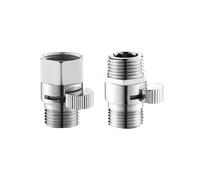 Valvola di Controllo Flusso Acqua in Ottone, Valvola di Arresto per Doccia, Regolatore di Pressione Regolabile, Adattatore per Rubinetto Bagno(Female-Male Threads)