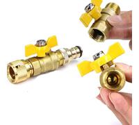 Valvola di controllo in ottone 16 mm 1/2 "Valvola a sfera in ottone per giardino Adattatore per tubo di irrigazione Tubo di irrigazione Raccordo rapido Giunti di accoppiamento Collegare Riparazione