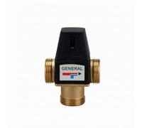 Valvola di Controllo Temperatura Valvola Termostatica Miscelatrice a Miscelatore Acqua Regolatore Termico in Ottone Pressione PN10 con Coperchio, 6 Punti/DN20 Filettatura Esterna