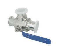 Valvola di controllo, Valvola a sfera Ф63mm 304 in acciaio inossidabile 3 Tri tipo a tre vie con puntale a morsetto for acqua olio aria gas(TType)