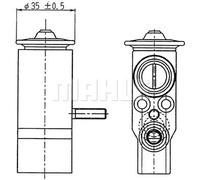 Valvola di espansione climatizzazione R 134a AVE 89 000P MAHLE per MERCEDES-BENZ
