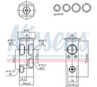 Valvola di espansione, impianto di climatizzazione NISSENS 999388
