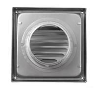Valvola di estrazione dell'aria da 100 mm, per bagno, cucina, WC, presa di ventilazione, in acciaio inox 304, colore argento
