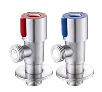 Valvola di ingresso calda e fredda in acciaio inossidabile Rubinetto del bagno Valvola di arresto Lavello da cucina Valvola a triangolo Valvola a triangolo Regolatore di pressione dell'acqua(C Red)