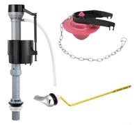 Valvola di ingresso dell'acqua della toilette di Sixpoint con corpo in plastica, coperchio della falda in PVC da 5,1 cm, meccanismo a spinta e catena in acciaio inossidabile per un funzionamento