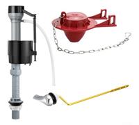 Valvola di ingresso dell'acqua della toilette di Sixpoint con corpo in plastica, coperchio della falda in PVC da 5,1 cm, meccanismo a spinta e catena in acciaio inossidabile per un funzionamento