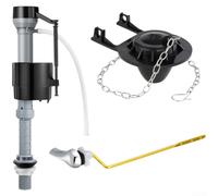 Valvola di ingresso dell'acqua della toilette Sixpoint con coperchio a patta in PVC da 5,1 cm, corpo in plastica, altezza regolabile da 8 a 30,5 cm e catena in acciaio inossidabile per prestazioni di