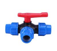 Valvola di intercettazione con valvola a sfera, tubo in PE da 20 mm/25 mm/32 mm/40 mm/50 mm/63 mm, connessione rapida, valvola a sfera a tre vie, connessione a compressione a forma di T in P