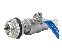 Valvola di intercettazione dell'acqua valvola in acciaio inossidabile, 1 pz 1/2"" 304 a sfera dritta in 8 10 12 14 16 18 20 25mm portagomma serbatoio acqua a rubinetto interruttore(STRAIGHT-25MM BARB)