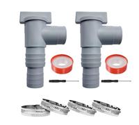 Valvola di intercettazione per piscina con raccordo tubo 32mm 38mm, rubinetto di arresto per piscina con 2 morsetti di bloccaggio di ricambio, doppio split tubo valvola Plunger accessori per piscina
