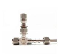 Valvola di microregolazione a doppia ghiera 6 mm 8 mm 10 mm Valvola a spillo micrometrica in acciaio inossidabile con scala(3mm)