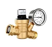 Valvola di riduzione della pressione, Valvola di riduzione della pressione dell'acqua in ottone regolabile con manometro 0-160 PSI