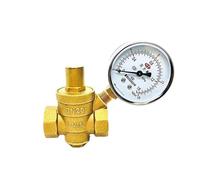 Valvola di riduzione dell'acqua regolabile con filettatura femmina, valvole in ottone con misuratore di pressione, 1 pezzo(1/2",Valve with Gauge)