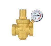 Valvola di riduzione dell'acqua regolabile DN32 1 1/4" filettatura femmina Valvole di regolazione del manometro in ottone con misuratore di pressione(Valve with Gauge)