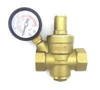 Valvola di riduzione e mantenimento della pressione in ottone DN15 Regolatore da 1/2" Valvola limitatrice di pressione regolabile Manometro adatto for valvole acqua, olio e gas(Without Gauge)