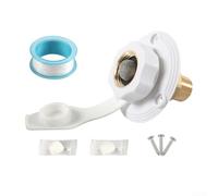 Valvola di riempimento dell'acqua RV con corpo in ottone e filettatura standard da 1/2 NPT maschio e 3/4 GHT femmina per l'integrazione nel sistema idrico esistente per camper (bianco)