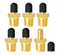 Valvola di riempimento in ottone da 1/4" NPT maschio filettata, 6 pezzi, accessorio per compressore d'aria, design antiruggine per applicazioni automobilistiche e agricole