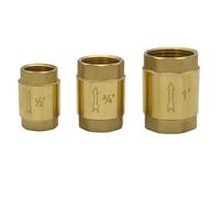 Valvola di ritegno a molla in ottone in linea, filettatura femmina da 1/2" a 3/4", valvola di controllo dell'acqua unidirezionale antiriflusso(DN10)