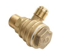 Valvola di ritegno in ottone a 3 porte con maschio per filettatura NPT (1/2" x 3/4" x 10 mm) per compressori d'aria, pompe d'aria e serbatoi a pressione, per rame durevole A (A)