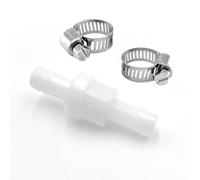 Valvola di Ritegno Inline da 10 mm - Plastica Resistente, Anti-Ritorno, Facile da Montare con Fascette per Lavatrice e Asciugatrice, Adatta a Vari Elettrodomestici con Tubo di Scarico (Bianco)