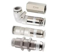 Valvola di ritegno pneumatica: valvola di non ritorno unidirezionale for raccordi for tubi dell'aria. Disponibile nelle misure 4 mm, 6 mm, 8 mm e 10 mm (1/8, 1/4, 3/8, 1/2 pollice).(Spu-12)