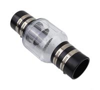Valvola di ritegno silenziosa per pompa a pozzetto con deflettore a molla, 5,1 cm, trasparente, anti-riflusso per drenaggio delle acque reflue, riduce il rumore del martello d'acqua, include morsetti
