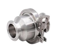 Valvola di ritegno verticale a tre morsetti da 50,5 mm con diametro esterno di 1-1/2" in acciaio inossidabile sanitario 304 con diametro esterno di 38 mm