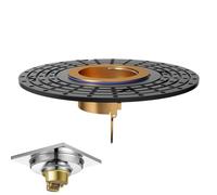 Valvola di scarico a pavimento - Valvola di scarico in rame 10 x 10 cm | Tappo anti-odore per il drenaggio 'acqua a pavimento | Valvola di controacqua con cattura capelli | Chiusura automatica per