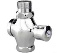 Valvola di scarico a pressione ritardata in ottone massiccio con timer regolabile da 3 a 7 secondi per orinatoio e bagno squat dispositivo di risparmio idrico in finitura cromata lucida color argento