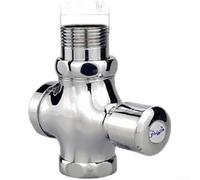 Valvola di scarico a pressione ritardata in ottone massiccio con timer regolabile da 3 a 7 secondi per orinatoio e bagno squat dispositivo di risparmio idrico in finitura cromata lucida colore argento