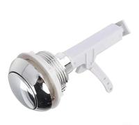 Valvola di scarico a pulsante singolo per serbatoio WC, in ABS, accessorio per il bagno a risparmio idrico per coperchi standard della cisterna, argento, 12 x 5 cm