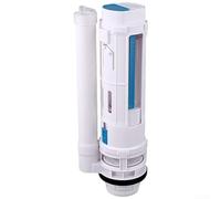 Valvola di scarico per WC a risparmio idrico in bianco, design a doppio pulsante in plastica ABS per sistemi di serbatoi divisi compatibili, facile da installare (diviso 29 cm)