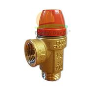 Valvola di sicurezza a membrana TIEMME, 1/2" M, per il controllo della pressione nell'impianto. (6 Bar)