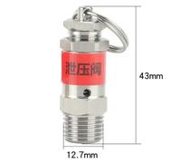 Valvola di sicurezza a molla for sfiato aria di sicurezza a molla in acciaio inossidabile 304 con filettatura maschio BSPT da 1/8" e 1/4"(1 Bar (0.1 Mpa),1/4")