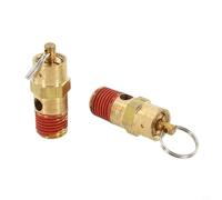 Valvola di sicurezza NPT maschio da 1/4", valvola limitatrice di pressione per compressore d'aria in ottone con pressione regolabile 125-270 PSI per uso industriale e officina (125 psi)