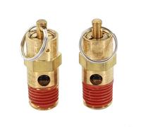 Valvola di sicurezza NPT maschio in ottone da 1/4" per compressore d'aria, valvola limitatrice di pressione con opzioni di pressione impostate 125-270 PSI, finitura oro (125 PSI)