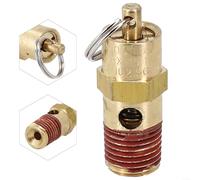 Valvola di sicurezza per serbatoio compressore d'aria 1/4 NPT ingresso con molla in acciaio inossidabile e alloggiamento in ottone per uso a lungo termine (175 PSI)