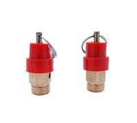 Valvola di sicurezza pneumatica con anello di trazione, valvola di sicurezza della pressione dell'aria da 8/10 bar, sfiato maschio da 1/8 1/4 1/2 pollici con Cappuccetto Rosso e Giallo(1/2",8bar)