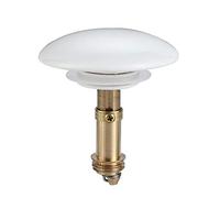 Valvola di Troppo pieno per vasca da bagno, tappo universale per vasca da bagno, valvola di scarico, guarnizione di ricambio in ottone, set di rifiuti antiruggine 66 mm (bianco)