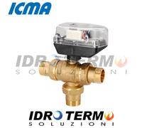 VALVOLA DI ZONA A SFERA MOTORIZZATA 3 VIE CON SERVOCOMANDO E RELE ICMA 1/2-3/4-1