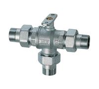 Valvola di zona a sfera passaggio totale 3 vie cromato FAR