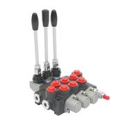 Valvola direzionale idraulica 3 scomparti 40 L/min a doppia azione comando manuale valvola idraulica e comandi con leva di scarico regolabile per trattori, vizi e serbatoi