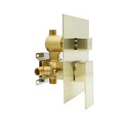 Valvola doccia a 3 vie in ottone spazzolato, 3 funzioni di uscita in ottone a scomparsa per doccia deviatore valvola di controllo del flusso miscelatore miscelazione kit valvola doccia ruvida