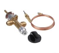 Valvola d'ottone del controllo di sicurezza 1/2 PSI Max per la riparazione | Pressione di esercizio 1/2 PSI, lunghezza termocoppia 60cm, durata del corpo in ottone, manopola in bachelite nera