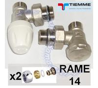 Valvola e detentore 1/2'' squadra TIEMME con adattatori per rame 14 mm