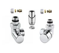 VALVOLA E DETENTORE 1/2" TERMOSTATICA AD ANGOLO CROMO COMPLETA ARTECLIMA