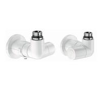 VALVOLA e DETENTORE A SQUADRA DX TERMOSTATIZZABILE BIANCA 1/2" dx