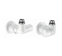 VALVOLA e DETENTORE A SQUADRA SX TERMOSTATIZZABILE BIANCA 1/2" sx