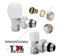 VALVOLA E DETENTORE A SQUADRO TESTA TERMOSTATIZZABILE CON KIT RAME MULTISTRATO